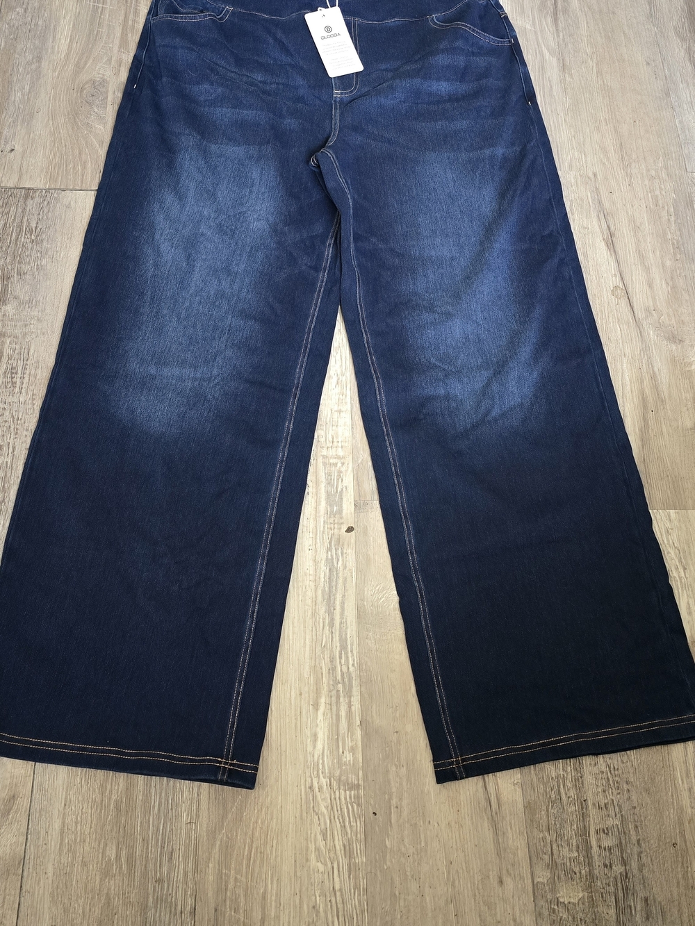 Men's Wide-Leg Dark Blue Jeans